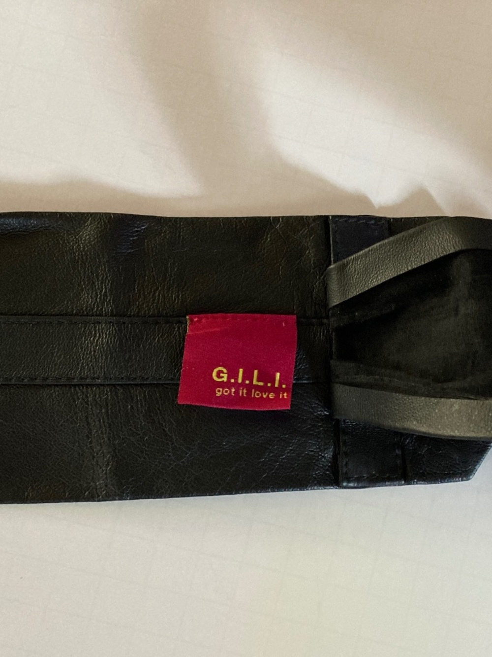 G.I.L.I. Got It Love It Leather Obi Wrap Belt/2 Layers/Black/Size M/L/NEW! - Picture 4 of 4